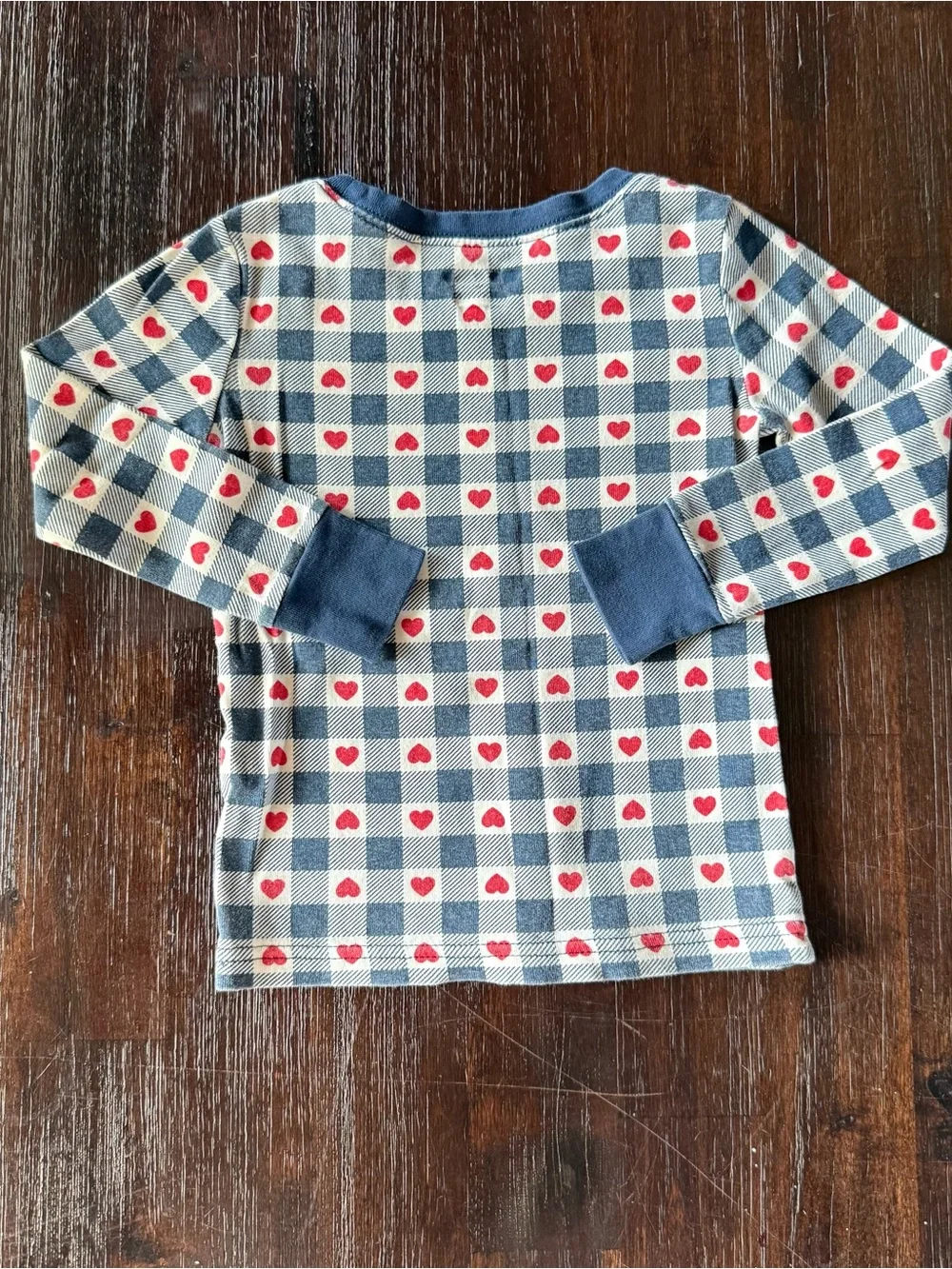 Old Navy Blue & Red Heart Plaid Kids Pajama Set